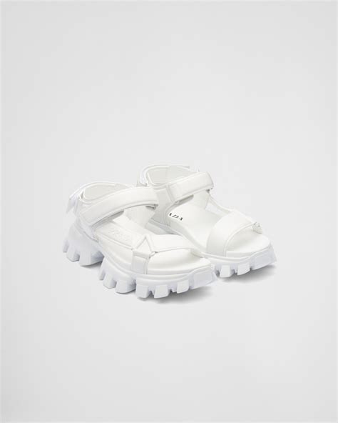 White Padded nappa leather sport sandals 